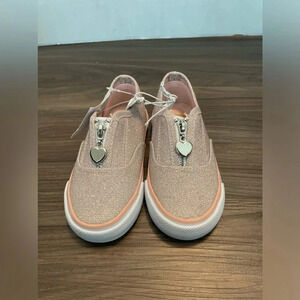 US Sports Baby Toddler Girls’ Sparkling Pink Slip On Zipper Sneaker Shoes Size 8